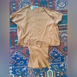 Free People Beach Shirt and Shorts Set NWT Size M